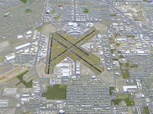 Houston William Hobby Airport 10km 3D Model