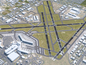 Houston William Hobby Airport 10km 3D Model
