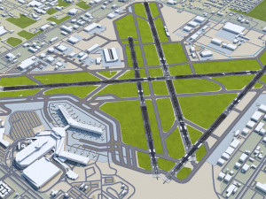 Houston William Hobby Airport 10km 3D Model