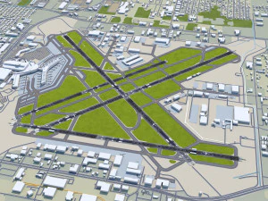 Houston William Hobby Airport 10km 3D Model