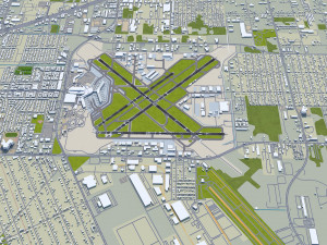 Houston William Hobby Airport 10km 3D Model