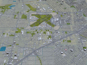 Houston William Hobby Airport 10km 3D Model