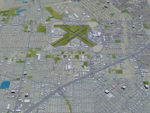 Houston William Hobby Airport 10km 3D Model
