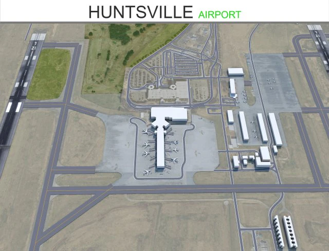 Huntsville Airport 10km 3D Model .c4d .max .obj .3ds .fbx .stl .blend 