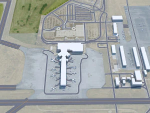Huntsville Airport 10km 3D Model