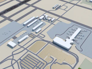 Huntsville Airport 10km 3D Model