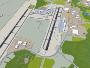 Huntsville Airport 10km 3D Model