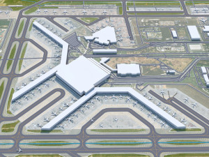 Indira Gandhi International Airport 10km Modèle 3D