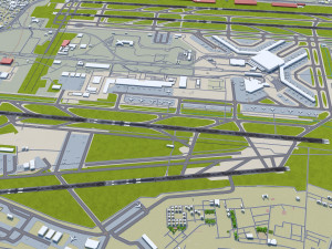 Indira Gandhi International Airport 10km Modèle 3D