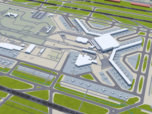 Indira Gandhi International Airport 10km Modèle 3D