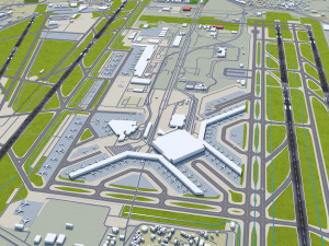 Indira Gandhi International Airport 10km Modèle 3D