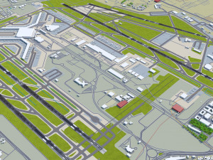 Indira Gandhi International Airport 10km Modèle 3D