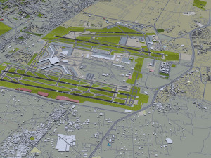 Indira Gandhi International Airport 10km Modèle 3D