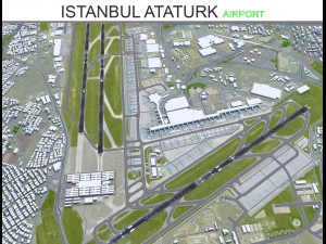 Aeropuerto Ataturk de Estambul 10 km Modelo 3D