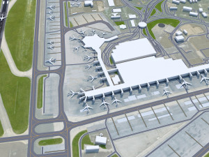 Istanbul Ataturk Airport 10km Modello 3D