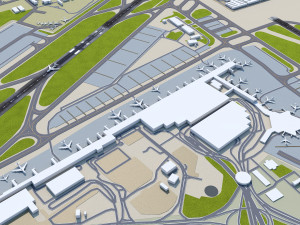 Istanbul Ataturk Airport 10km Modello 3D