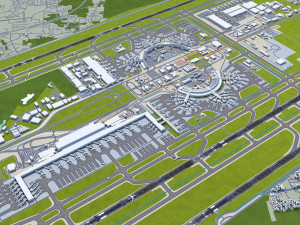 Jakarta Soekarno - Hatta Airport 10km 3D Model
