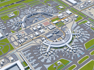 Jakarta Soekarno - Hatta Airport 10km 3D Model