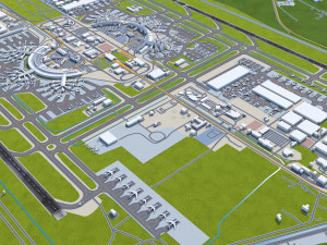 Jakarta Soekarno - Hatta Airport 10km 3D Model