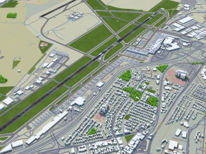 ヨハネスブルグORタンボ国際空港 10km 3Dモデル