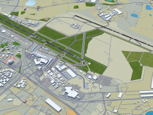 Johannesburg OR Tambo International Airport 10km Modèle 3D