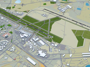 ヨハネスブルグORタンボ国際空港 10km 3Dモデル
