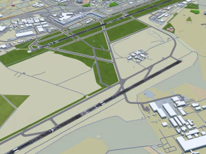 ヨハネスブルグORタンボ国際空港 10km 3Dモデル