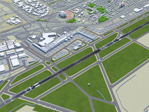 ヨハネスブルグORタンボ国際空港 10km 3Dモデル
