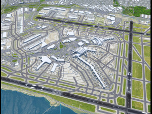 John F Kennedy International Airport 12km 3D मॉडल
