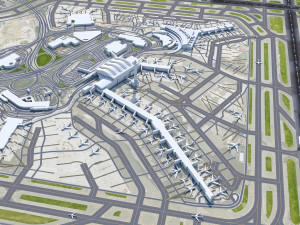 John F Kennedy International Airport 12km 3D मॉडल