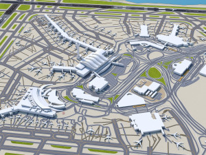 John F Kennedy International Airport 12km 3D मॉडल