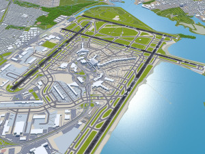 John F Kennedy International Airport 12km 3D मॉडल
