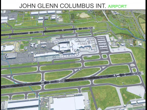 Міжнародний аеропорт імені Джона Гленна Колумба — 10 км 3D Модель