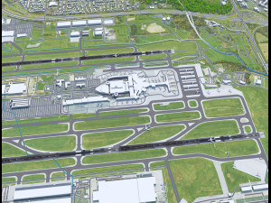 John Glenn Columbus International Airport 10km 3D Модель