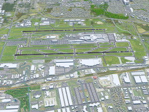 John Glenn Columbus International Airport 10km 3D Модель