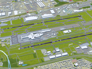 John Glenn Columbus International Airport 10km 3D Модель