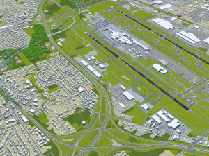 John Glenn Columbus International Airport 10km 3D Модель