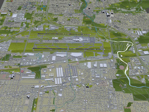 John Glenn Columbus International Airport 10km 3D Модель