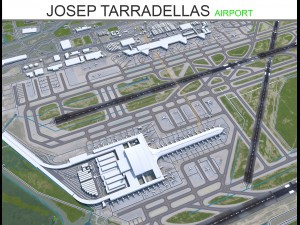 Josep Tarradellas Barcelona-El Prat Airport 10km 3D Model