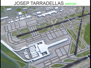 Josep Tarradellas Barcelona-El Prat Airport 10km 3D Модель