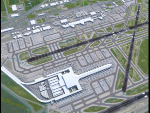 Josep Tarradellas Barcelona-El Prat Airport 10km 3D Model