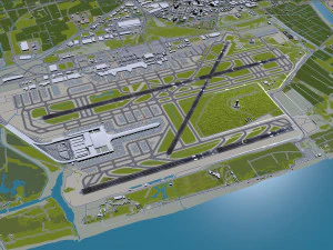 Josep Tarradellas Barcelona-El Prat Airport 10km 3D Model