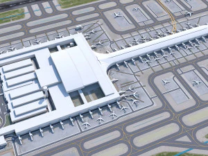 Josep Tarradellas Barcelona-El Prat Airport 10km 3D Model
