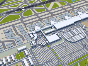 Josep Tarradellas Barcelona-El Prat Airport 10km 3D Model