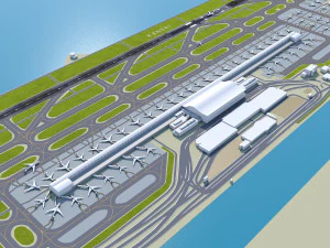 Kansai International Airport 10km 3D Model
