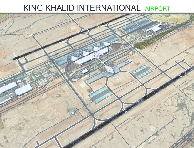 King Khalid International Airport 15km Modelo 3D .c4d .max .obj .3ds .fbx .stl .blend
