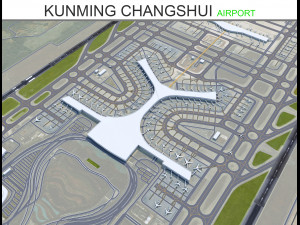 Kunming Changshui International Airport 10km 3D Model