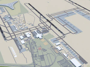 Kuwait Airport 10km 3D Model