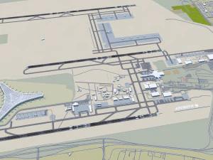 Kuwait Airport 10km 3D Model