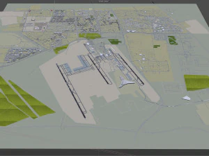 Kuwait Airport 10km 3D Model